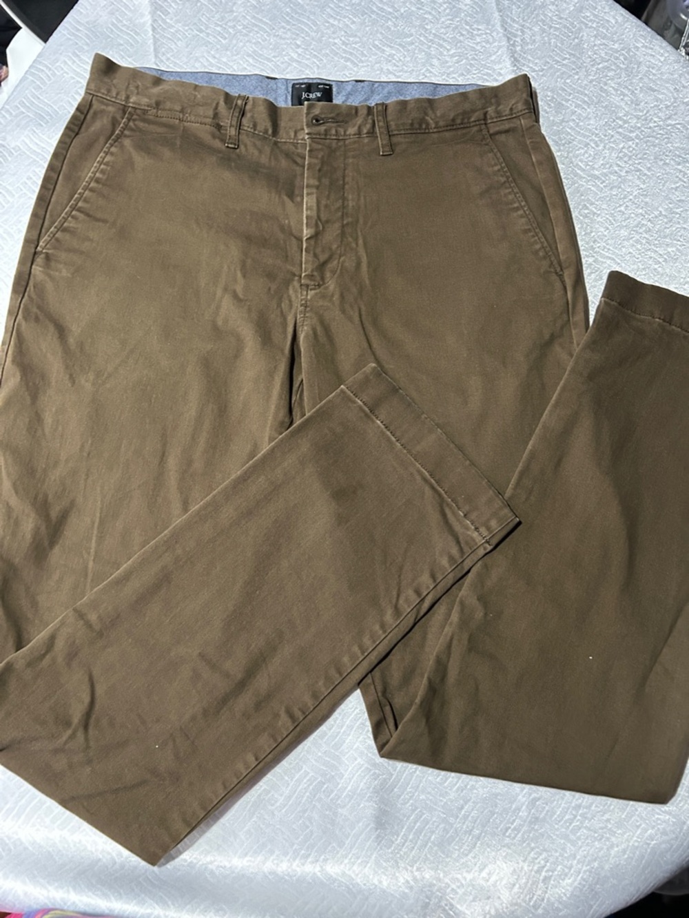 J. Crew Men's Olive Brown Slim Chino Pants